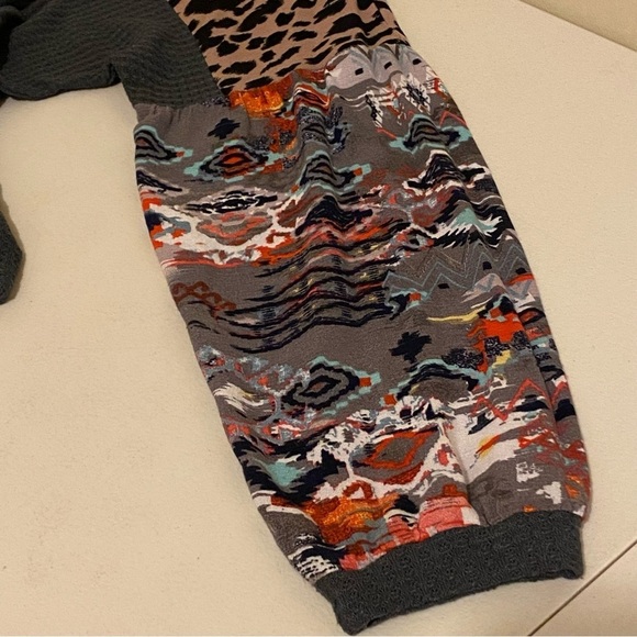 Umgee Women’s Waffle Knit Long  Sleeve Mixed Pattern Boho Peasant Size S - Picture 10 of 10